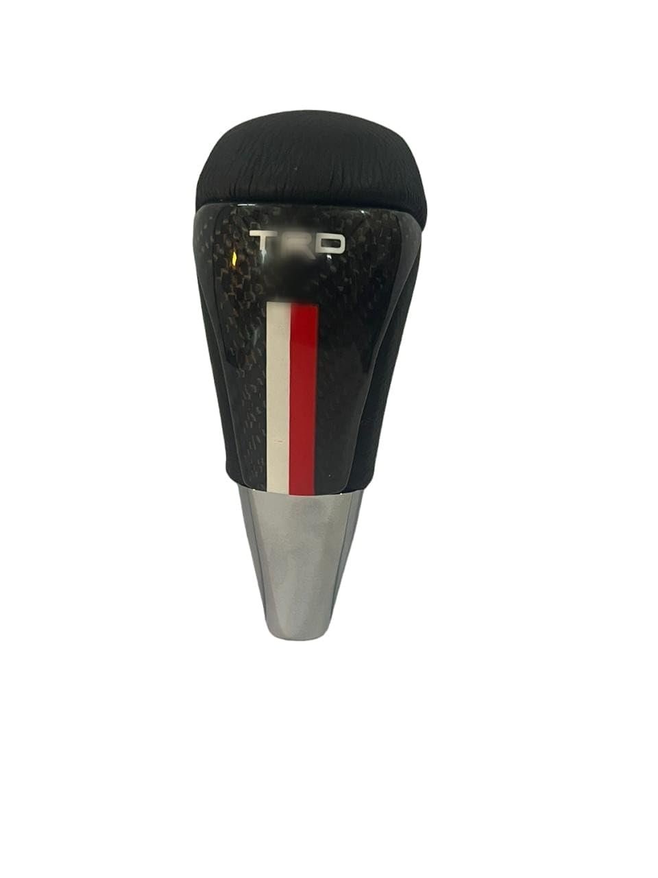 Carbon Gear Knob TRD White/Red Design Compatible with Toyota Cars Image 