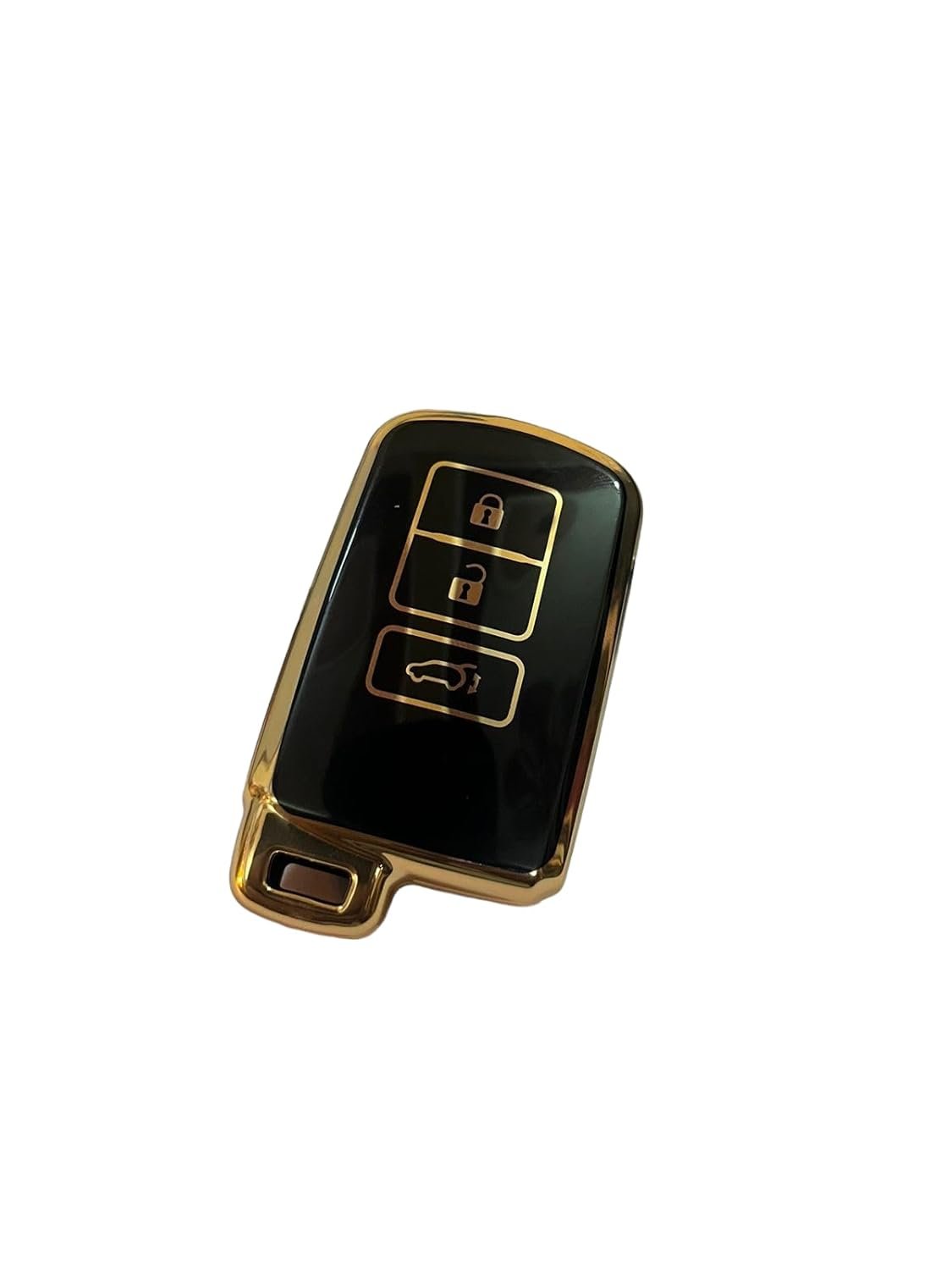 TPU Car Key Cover Compatible with Corolla Altis Smart Key (Gold/Black) Image 