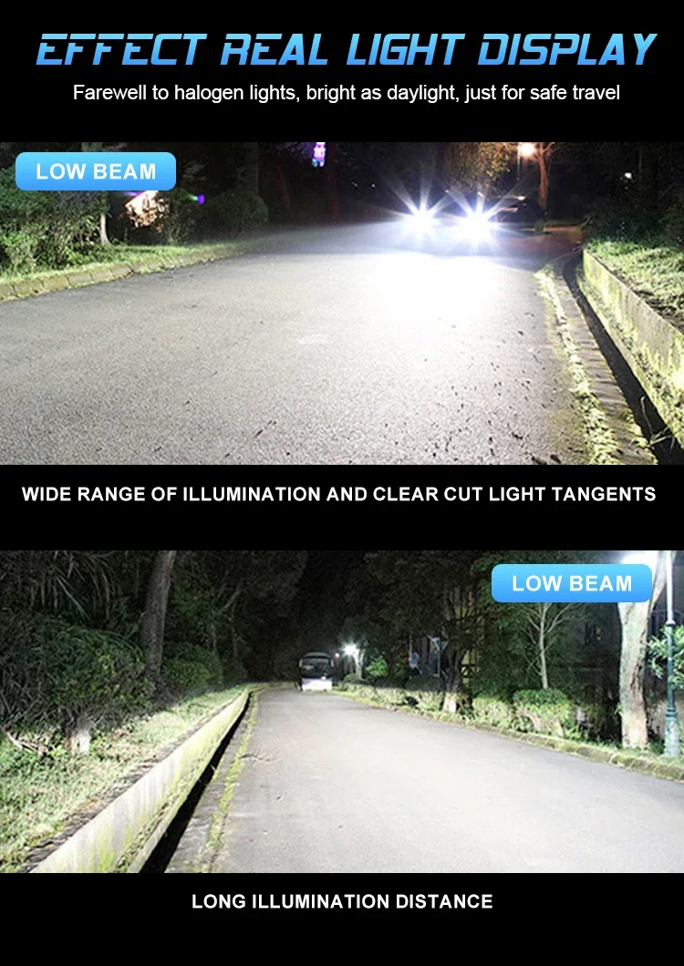 H4 High Quality Super Bright LED For Car 300W/30000LM Pair 6500K With 1Year Warranty (H4/H19) Image 