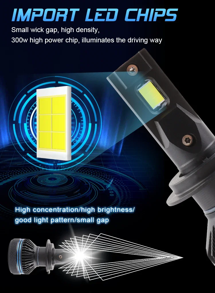HB3 High Quality Super Bright LED For Car 300W/30000LM Pair 6500K With 1Year Warranty (9005/HB3) Image 
