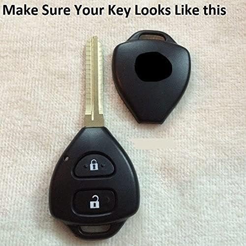 Carbon Fiber ABS Car Key Cover Compatible with Innova, Fortuner 2 Button Remote Key (Key Chain Included) Image 
