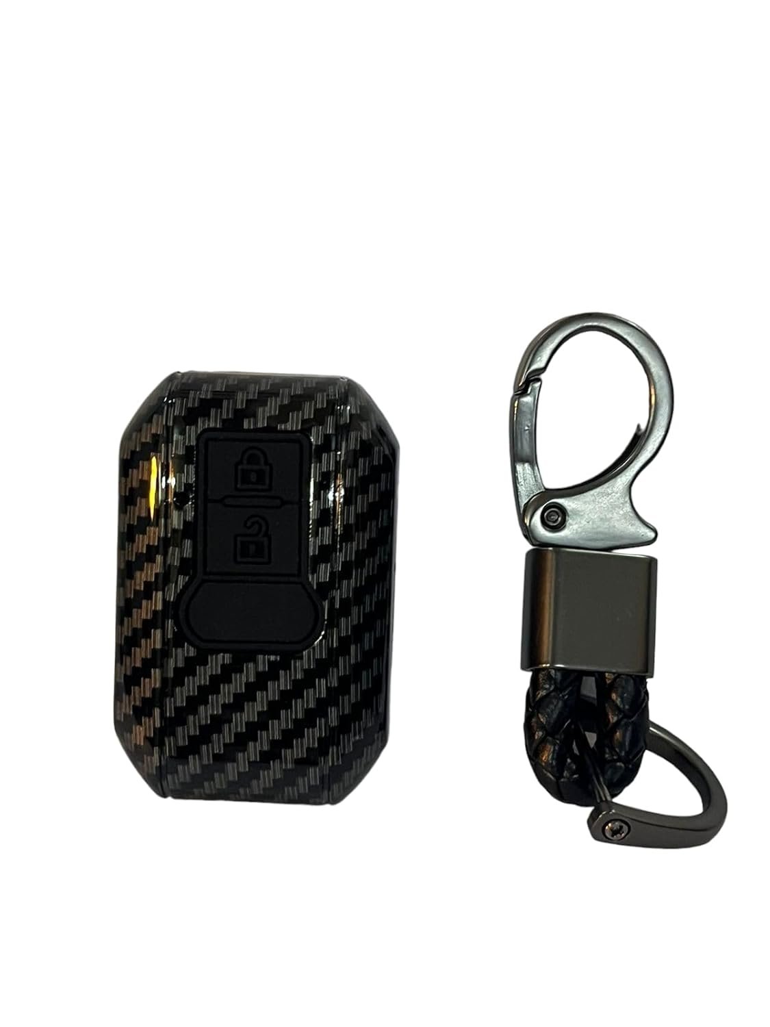 Carbon Fiber ABS Car Key Cover Compatible with Suzuki Swift 2018 / Baleno 2019/ Suzuki XL (Key Chain Included) Image 