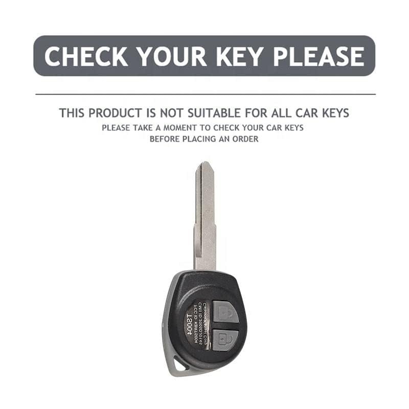 Carbon Fiber ABS Car Key Cover Compatible with Suzuki Fronx, Jimny, Swift, Dzire, Ignis, Grand Vitara, Brezza,Baleno, XL6, Alto Remote Key (Key Chain Included) Image 