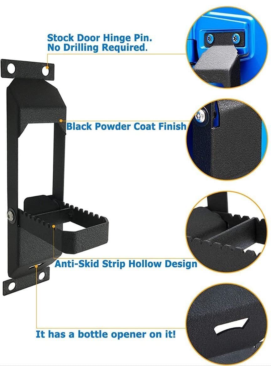 Door Hinge Step Tailgate Door Foldable Ladder/Hinge Step For Suzuki Jimny 2023 (Set of 2, Black) Image 