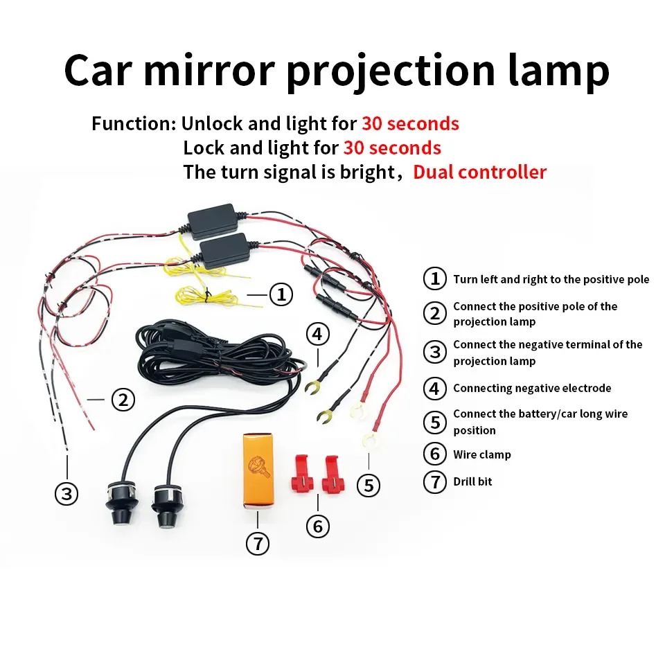 Wings Light for Car & Bike Laser Spot Projection Lamp Rearview Mirror Angel Wings HD Car Welcome Lights Image 