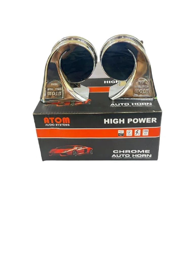 Atom High Power Auto Horn Frequency Range 500hz 115:400db 14V Auto Horn ABS Material Snail Horn Image 