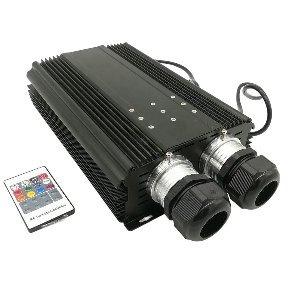 45W*2 (90W) RGBW Dual-ports Fiber Optic Car Starry Sky Ceiling LED Light Engine Driver Controlled by phone APP and Remote Control Image 