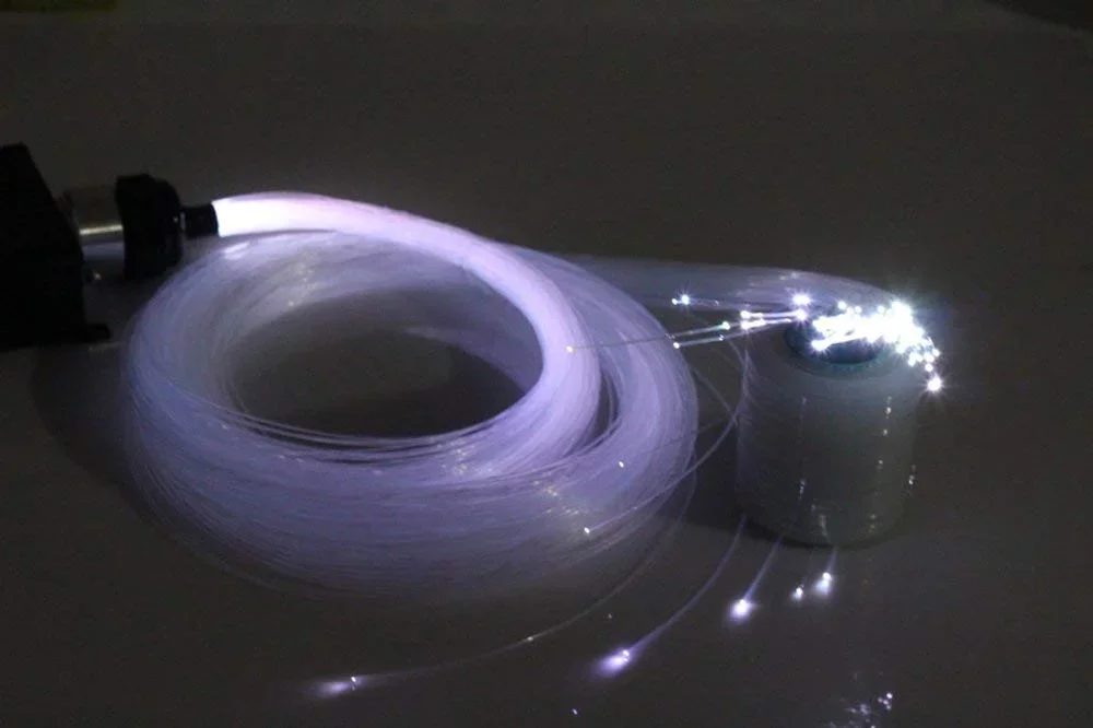 0.75Mm 100M/Roll Pmma Plastic End Glow Fiber Optic Cable For Star Sky Ceiling LED Light Image 