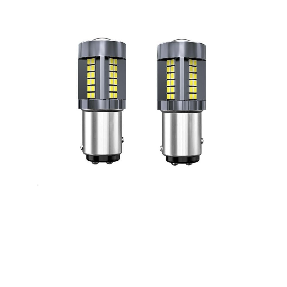 1157 54SMD DC12V Car LED Brake Light Turn Signal Light Error Free Bay15d (1157) (White) Image 