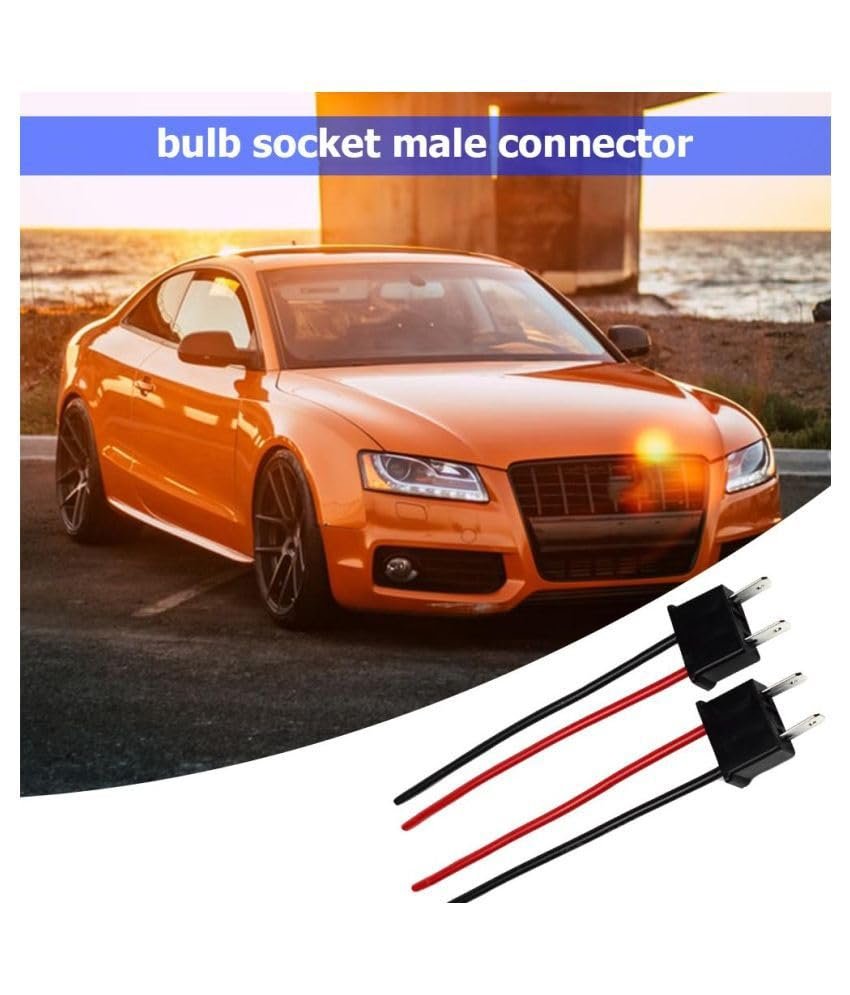 H7 Male Socket Adapter Connector For Car Headlight Fog Lights Retrofit Extension Wiring Harness (pack of 2) Image 