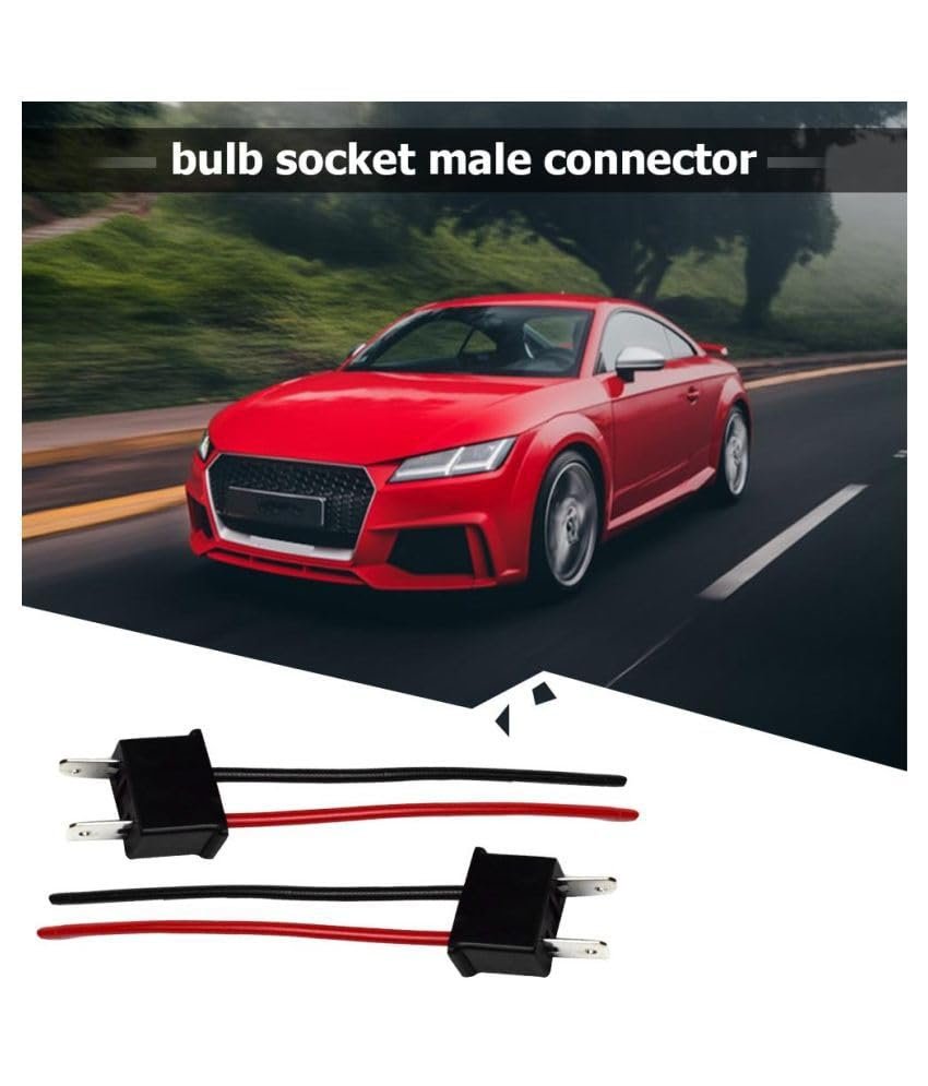 H7 Male Socket Adapter Connector For Car Headlight Fog Lights Retrofit Extension Wiring Harness (pack of 2) Image 