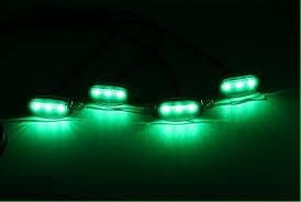 4 Pieces Smoked LED Lens Front Grille Running Light Universal For Car (Plug Design May Vary) (Grill Green) Image 