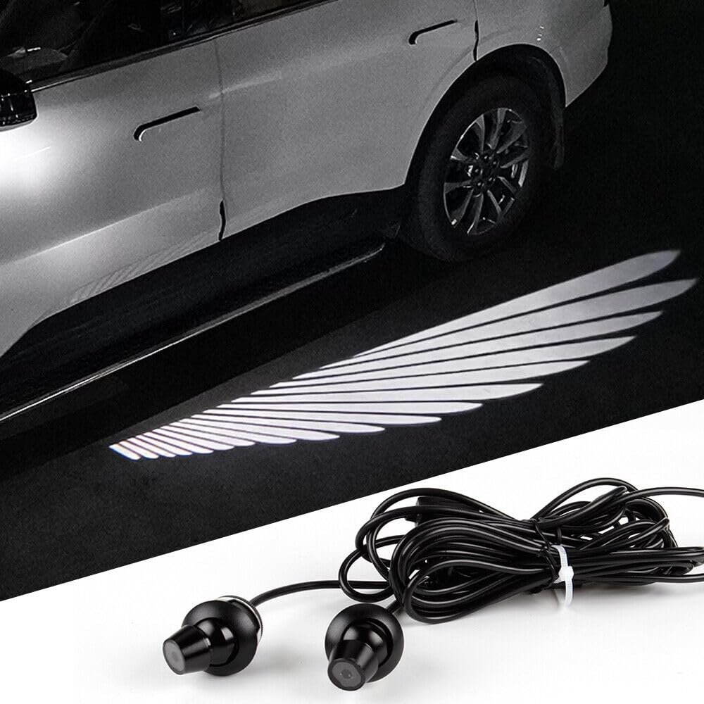 Wing Rearview Mirror Side Projector/Shadow Light/Ghost LED Light Universal For Cars & Bike(White) Image 