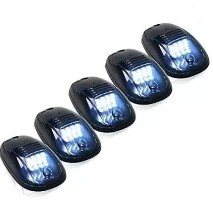 Hummer Roof Marker Lights Smoked white Glass Universal For Cars Set of 5 PC Fancy Lights (White) Image 