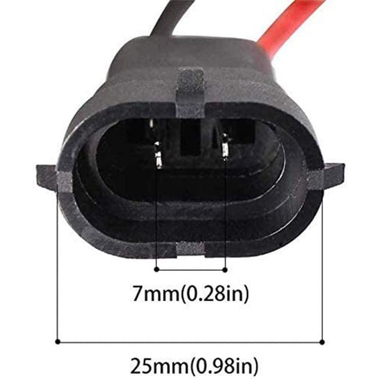 H8/H11 Male Socket Connector For Headlights Fog Lights Retrofit Extension Wiring Harness (pack of 2) Image 