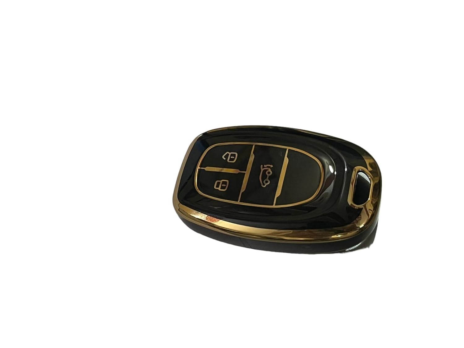 TPU Car Key Cover Fit for MG Gloster 3 Button Smart Key (Blk/Gold) Image 