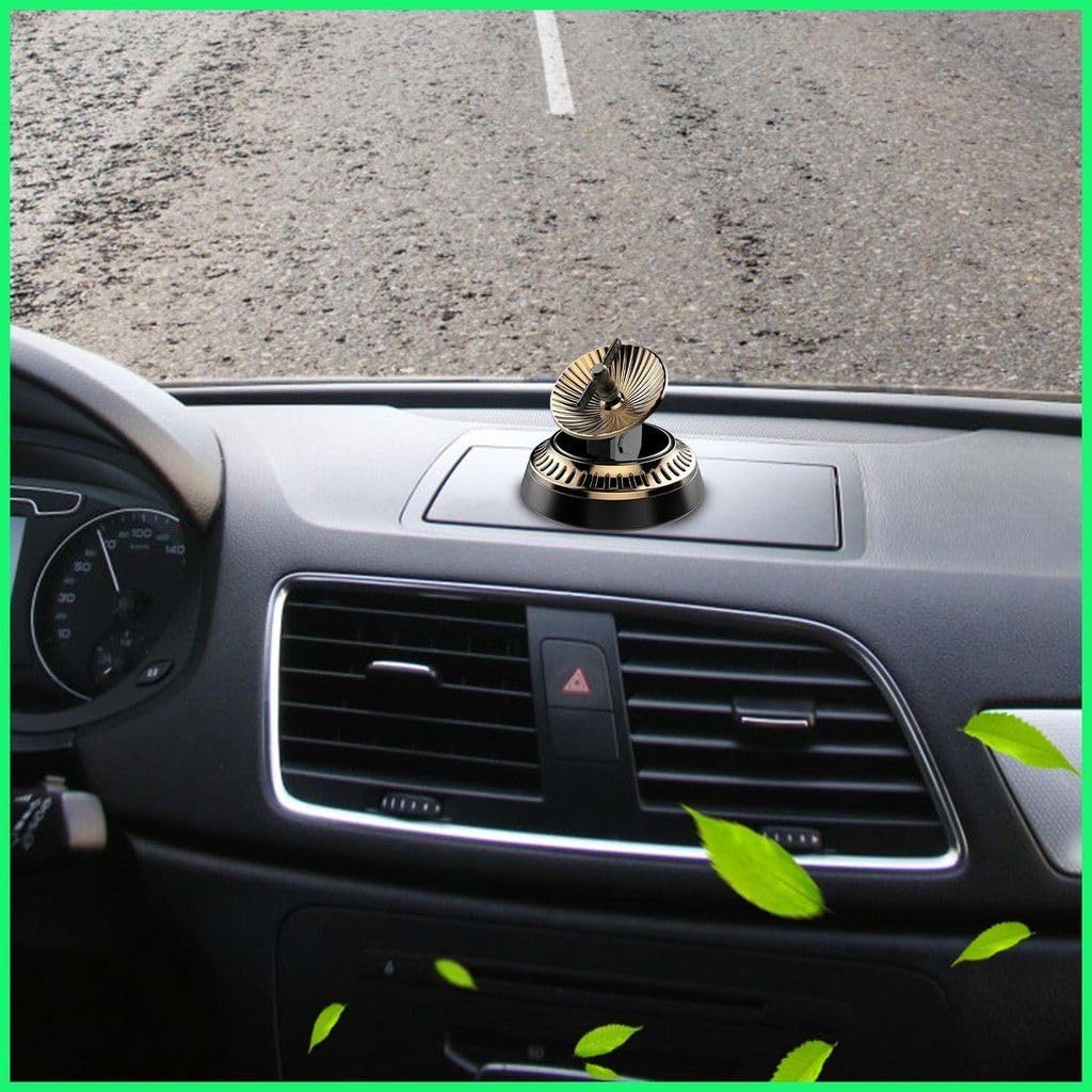 Aromatherapy Scent Eliminator Rotating Solar Energy for Car Decoration. Image 