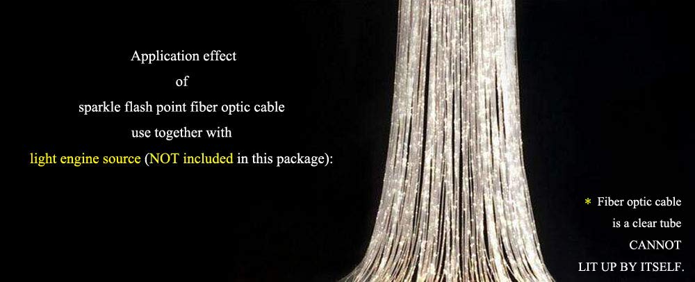 0.75MM 8858ft(2700m) Diameter 0.03in Sparkle Fiber Roll Sensory Side Waterfall Curtain Lighting Image 