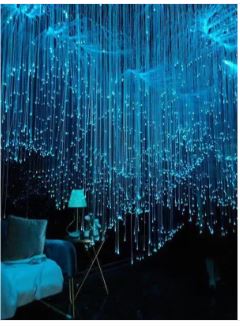 0.75MM 8858ft(2700m) Diameter 0.03in Sparkle Fiber Roll Sensory Side Waterfall Curtain Lighting Image 