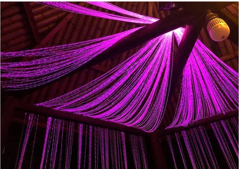 0.75MM 8858ft(2700m) Diameter 0.03in Sparkle Fiber Roll Sensory Side Waterfall Curtain Lighting Image 