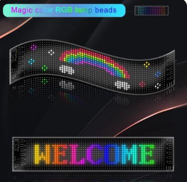 LED Sign Car Bluetooth App LED Matrix Pixel Panel Night Light DIY Programmable Flexible LED Display for Car, Shop, Hotel & Bar Image 