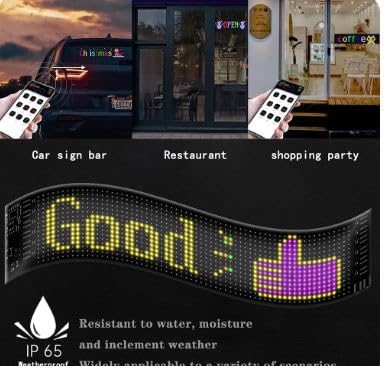 LED Sign Car Bluetooth App LED Matrix Pixel Panel Night Light DIY Programmable Flexible LED Display for Car, Shop, Hotel & Bar Image 