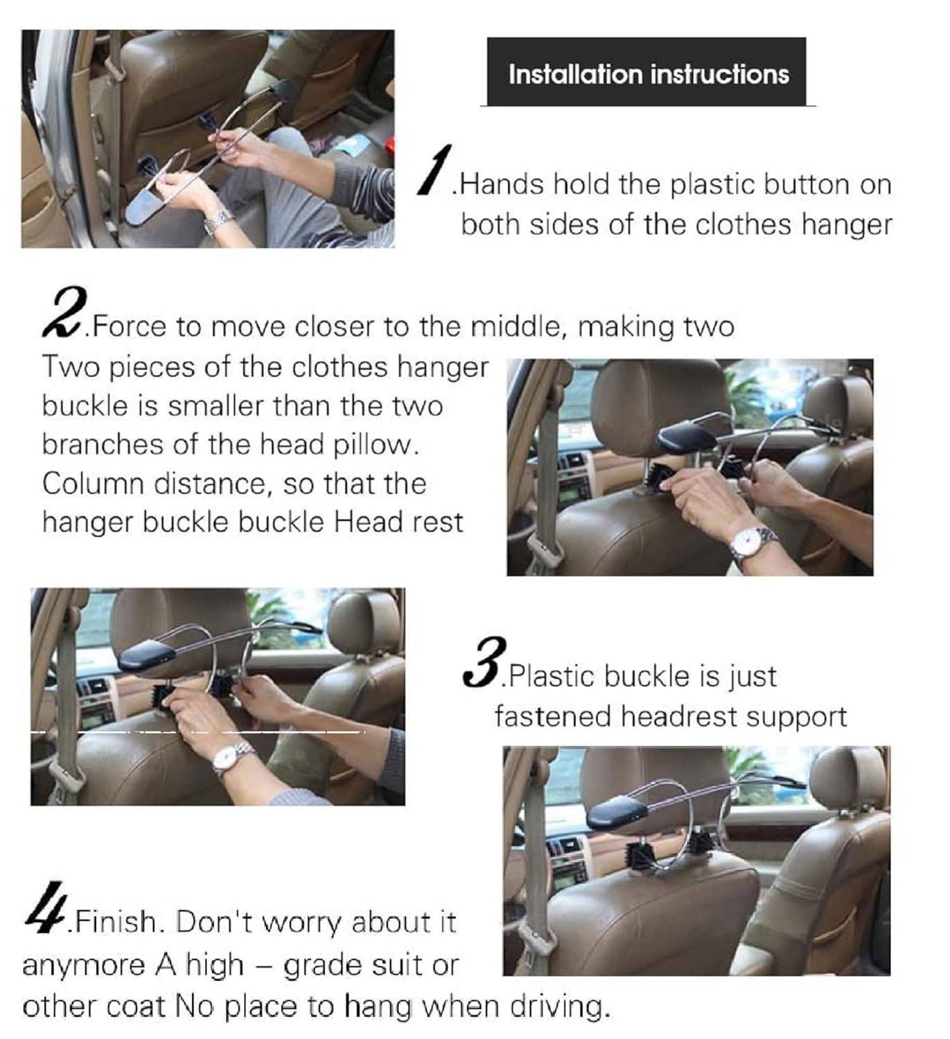 Universal Car Hanger for Headrest Seat Bracket Car Coat Hanger (Colour May Vary) Image 