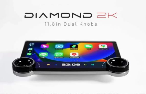 Original Diamond 2K 11.8inches 4G sim  Car Android Stereo Music System with 360 degree Support (4GB + 64 GB) 360 degree camera supported Image 