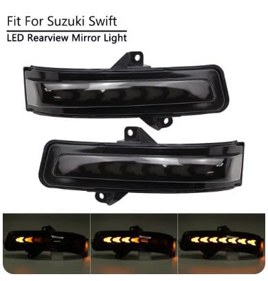 LED Side Mirror Light Compatible For Suzuki Swift 2014-2017 Dynamic Sequential Screw-in Lamp Image 