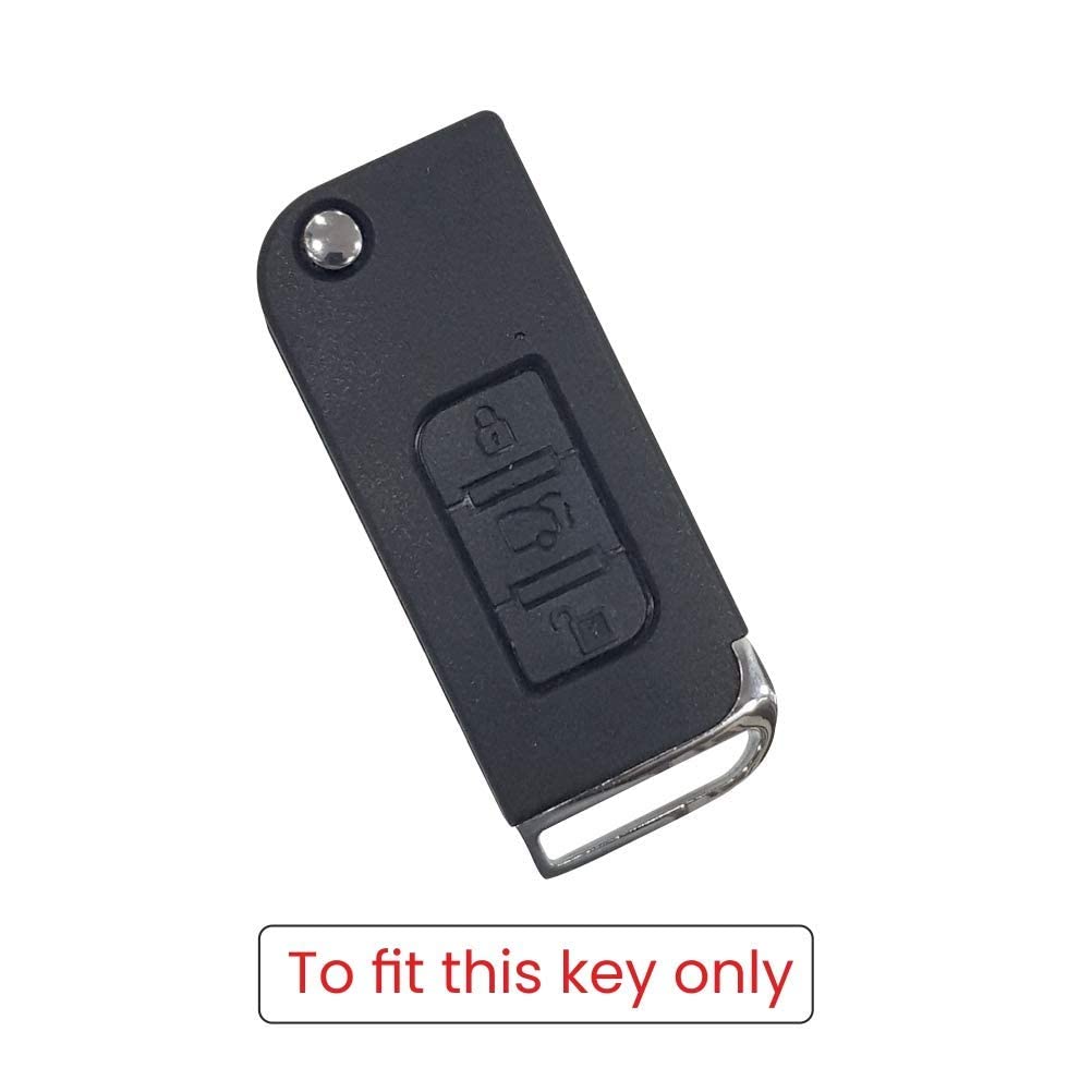 Metal Car Key Case Cover Compatible with Mahindra XUV-500 Flip Key Premium Metal Alloy Keycase with Holder & Rope Chain Image 