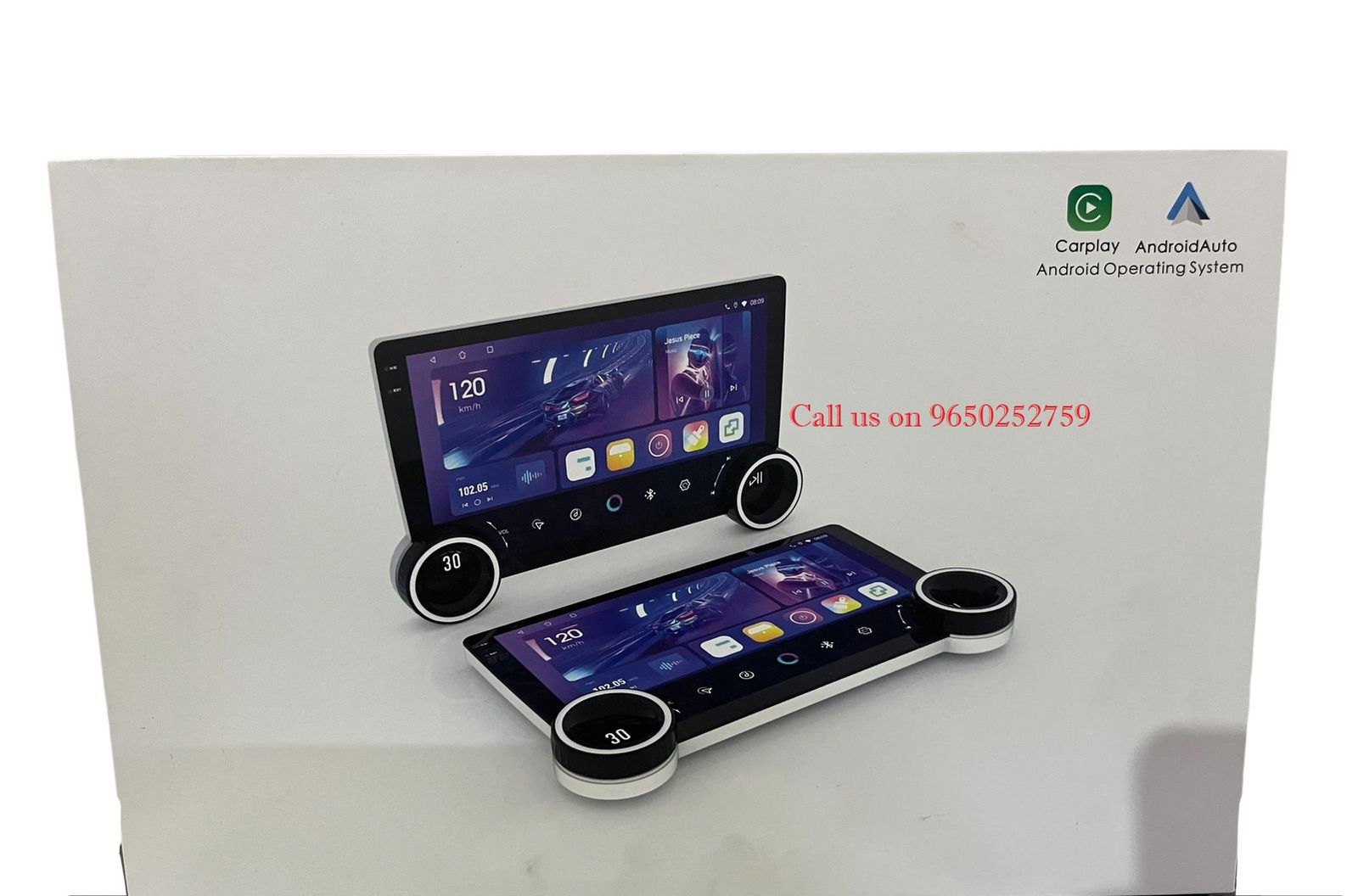 10.1 inches Dual Knob  Car Android Stereo Music System AHD Carplay (2GB + 32 GB) Image 