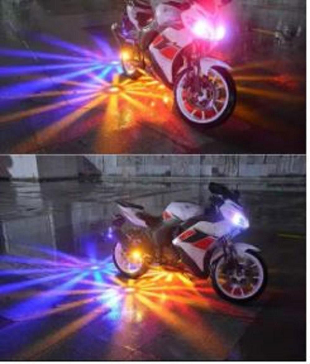 1Pc Red LED Lamp Car Motorcycle Flash Strobe Light Atmosphere Lighting Universal Image 