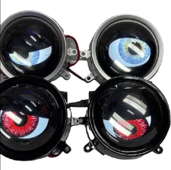 New 6 Modes Universal Blink Demon Eyes Devil Led Headlights Lens 5v 12v 3.0 Inch Bi Led Projector Car Light Accessories Image 