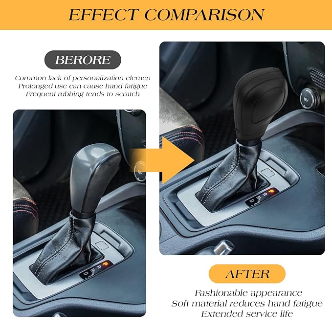  Car Silicone DSG Automatic Gear Shift Knob Cover Antislip Shifter Knob Univeral Fit Shifter Handle Protective Cover (Black) Image 