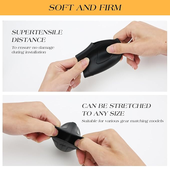  Car Silicone DSG Automatic Gear Shift Knob Cover Antislip Shifter Knob Univeral Fit Shifter Handle Protective Cover (Black) Image 