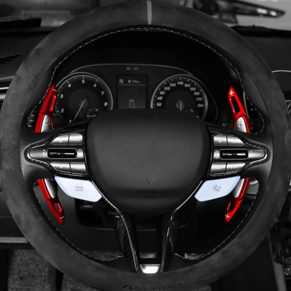  Steering Wheel Paddle Shifter Extension Compatible for i30 n 2020-2022 Veloster KONA N Series Elantra i20n Avante(Red) Image 