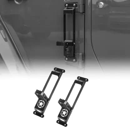 Star Metallic Door Hinge Step Compatible For Thar Cars (Set of 2, Black) Image 