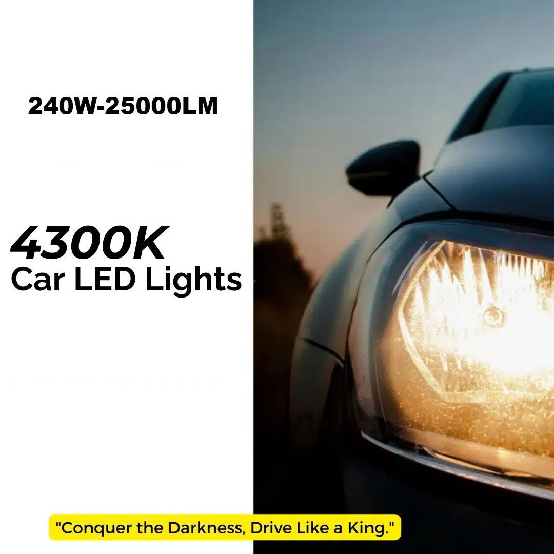 Dark Shine Super Bright PRO Vision 240W 4300K Car Led Headlight Bulbs (Warm White) (H11) Image 