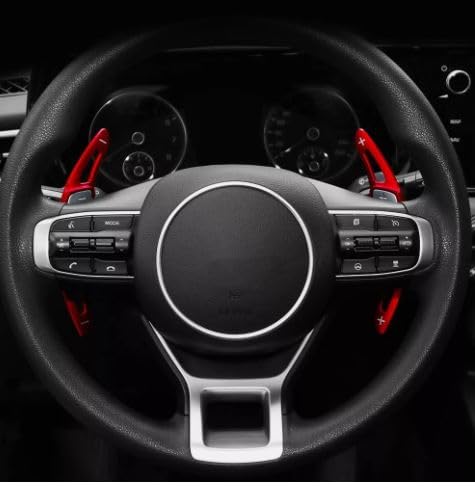 Aluminium Alloy Shift Paddle Steering Wheel Shifter Paddlers Extension Compatible for Kia K5 2021-2025 (Red) Image 