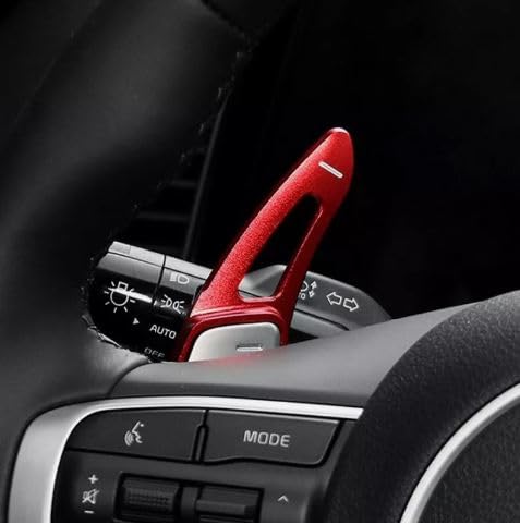 Aluminium Alloy Shift Paddle Steering Wheel Shifter Paddlers Extension Compatible for Kia K5 2021-2025 (Red) Image 