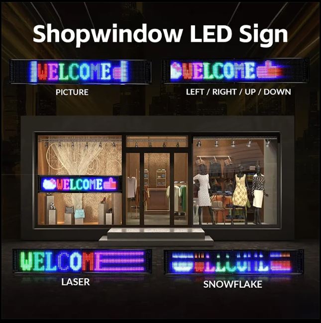 LED Sign Car Bluetooth App LED Matrix Pixel Panel Night Light DIY Programmable Flexible LED Display for Truck/buses, Shop, Hotel & Bar (192* 1762MM)(App Control and remote control) 1.65M Wideand 19 cm long Image 
