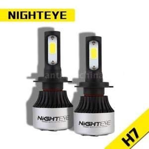 NightEye S2 H7  COB LED Car Headlights  72W 9000LM 6500K 2PCS  (H7) 1 year warranty Image 