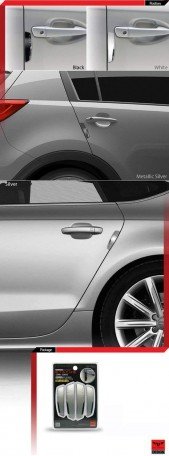 Universal Status Car Door Guard Scratch Protector (Silver) -Set of 4 Image 