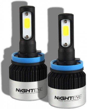 NightEye S2 H8/H9/H11 COB LED Car Headlights 72W 9000LM 6500K 2PCS - H8/H9/H11 Image 