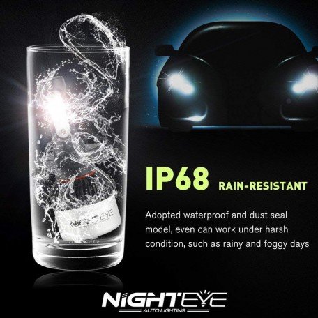 NightEye S2 H4 COB LED Car Headlights  72W 9000LM 6500K 2PCS - H4 Image 