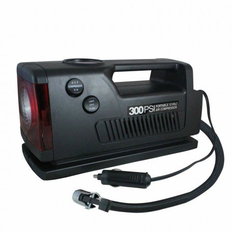 Coido 3326 Car Tyre Inflator with Torch, Emergency Flasher and 300 PSI Gauge Image 