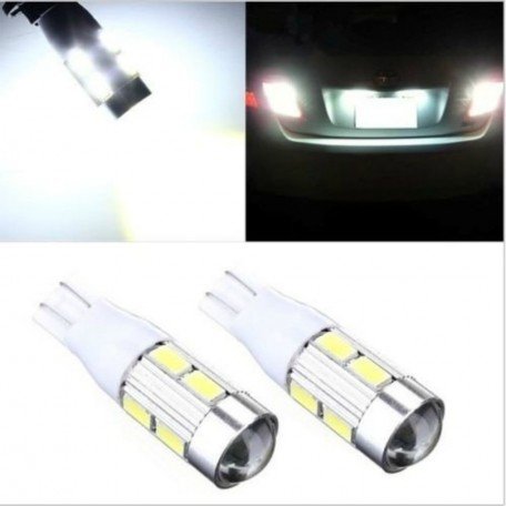 T10 LED Parking Bulb or Pilot Light White High Power Projector LED Set of 2 (White) Image 