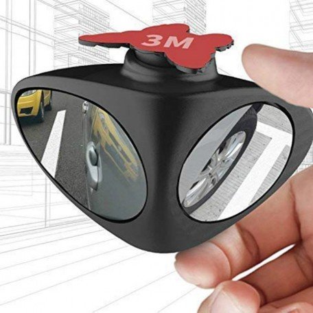 3R Car Rear Double View Blind Spot Parking Mirror Adjustable Wide Angle, Blind Spot For Car Tyre (Left) Image 
