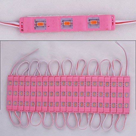3LED Strips 12V Waterproof and Adhesive 5630/5730 LED SMD Injection 20 Module with 12 Volt Adaptor Driver (Pink) Image 