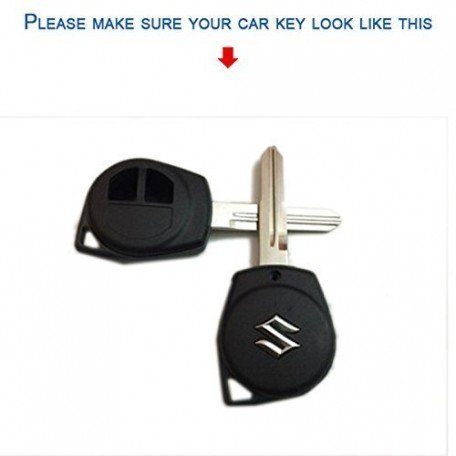 Carbon Metal Remote Key Shell For Maurti Car Along With Key Chain Image 